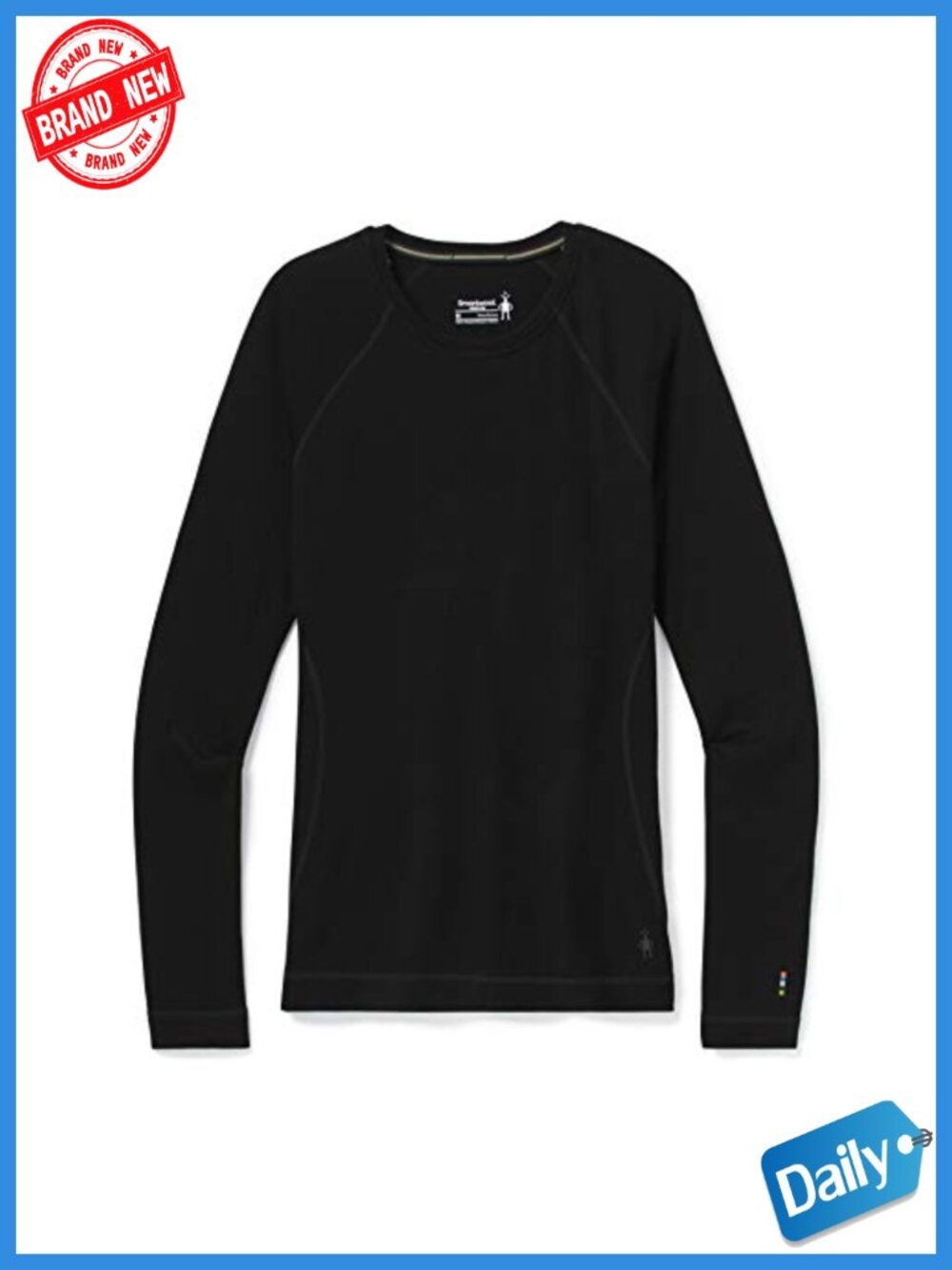 100% Merino Wool Thermal Base Layer Crew - Long Sleeve, Odor Resistant,